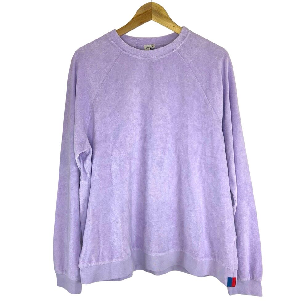 Kule The Terry Franny Sweatshirt Womens Size L Purple Crew Neck NWT